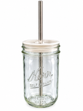 16 oz. Mason Jar with lid and straw