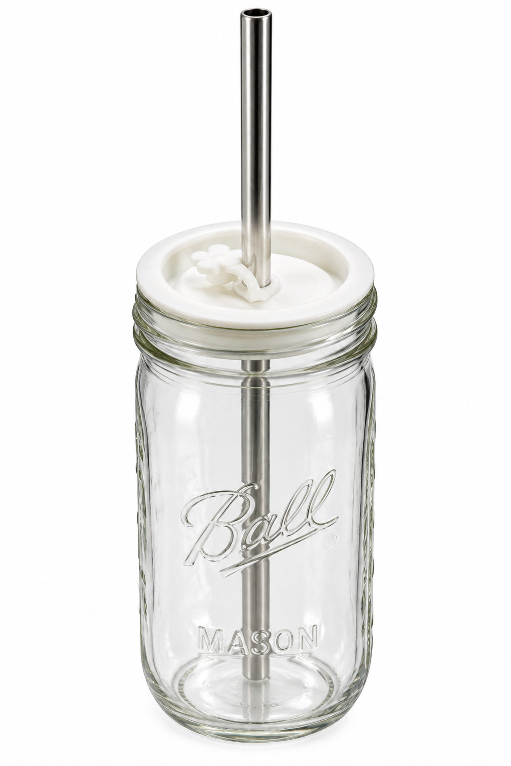 32 oz. Mason Jar with lid and straw