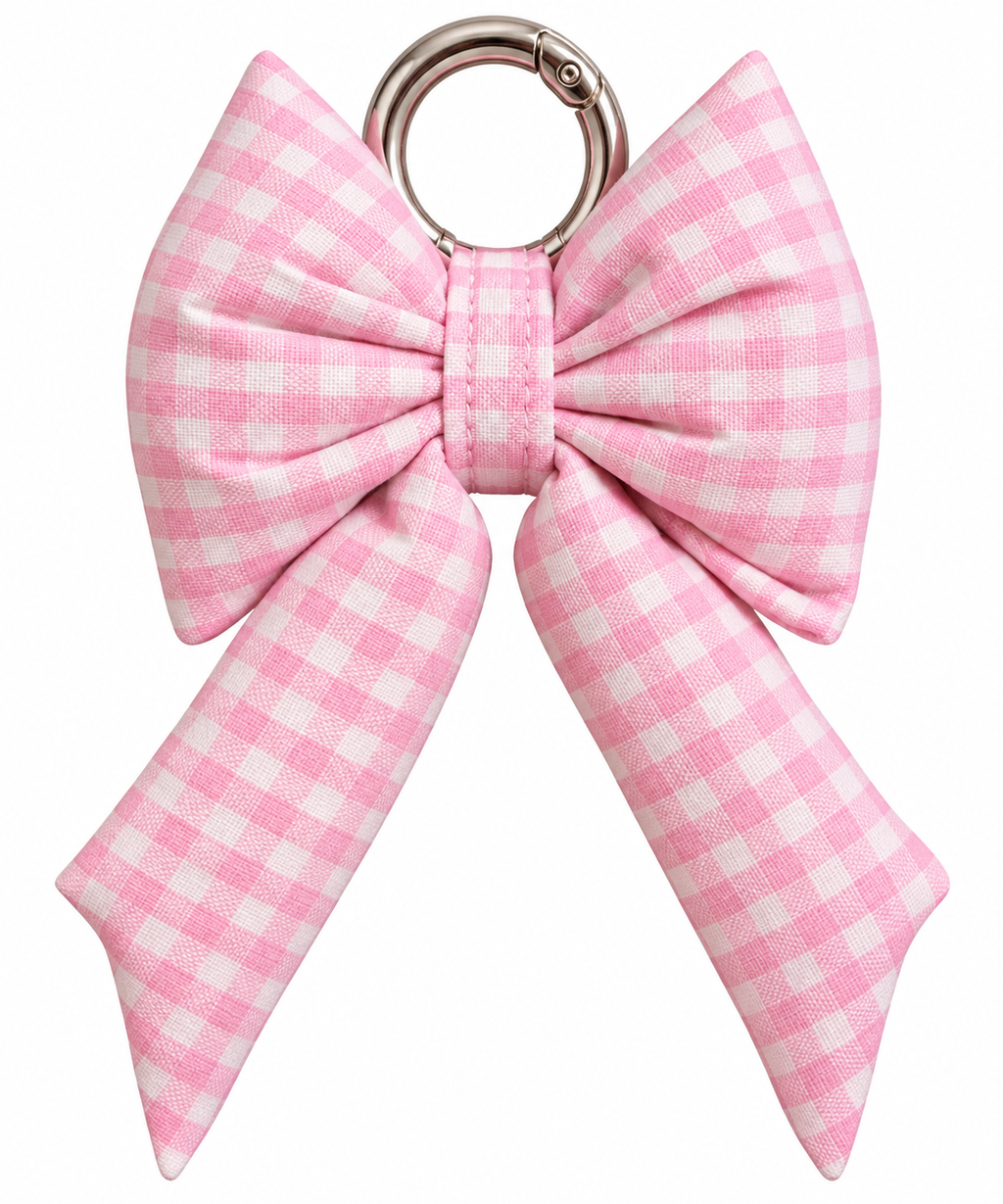 Pretty in Pink Bow Charm Keychain