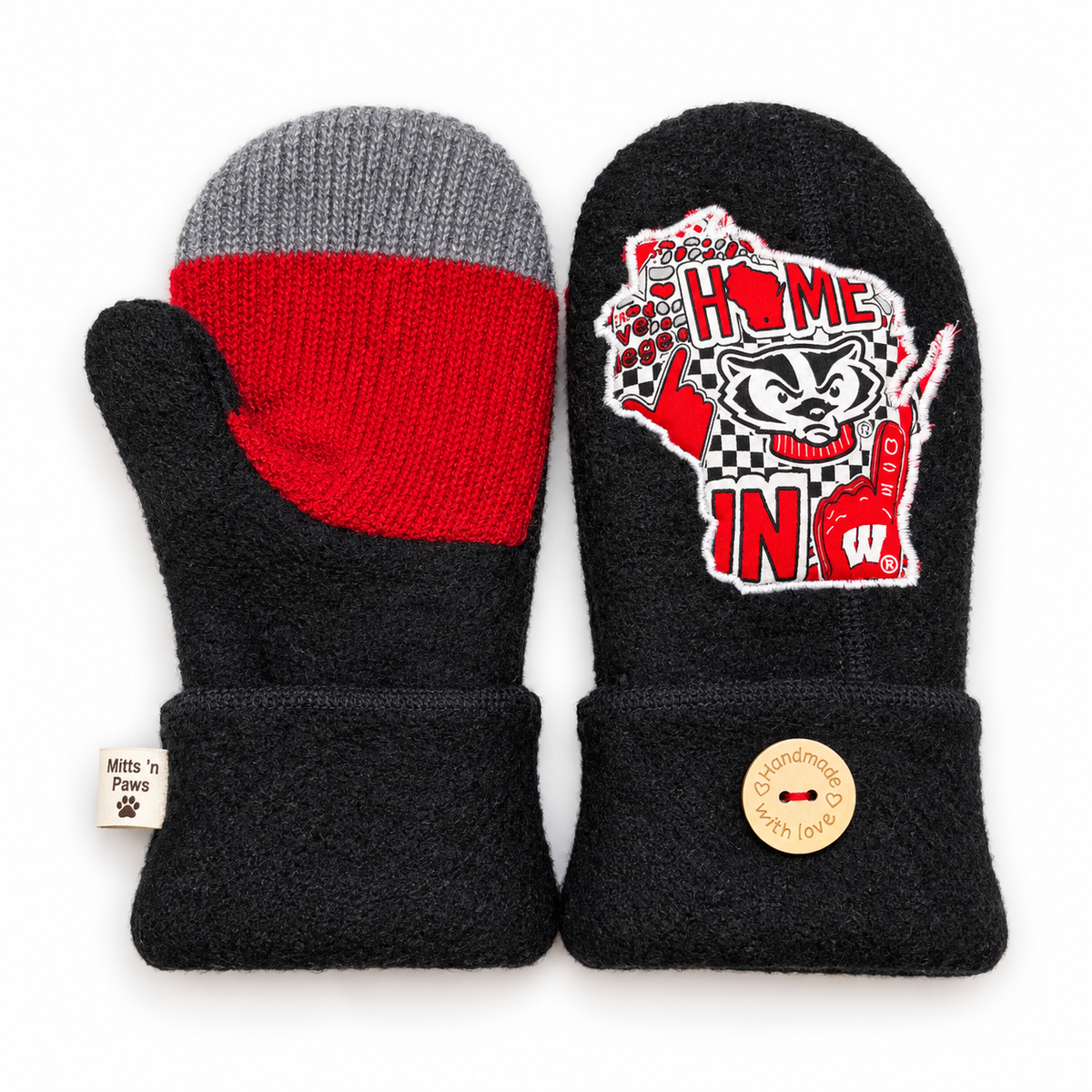 Home Is Where the Badgers Are Mittens Adult Medium