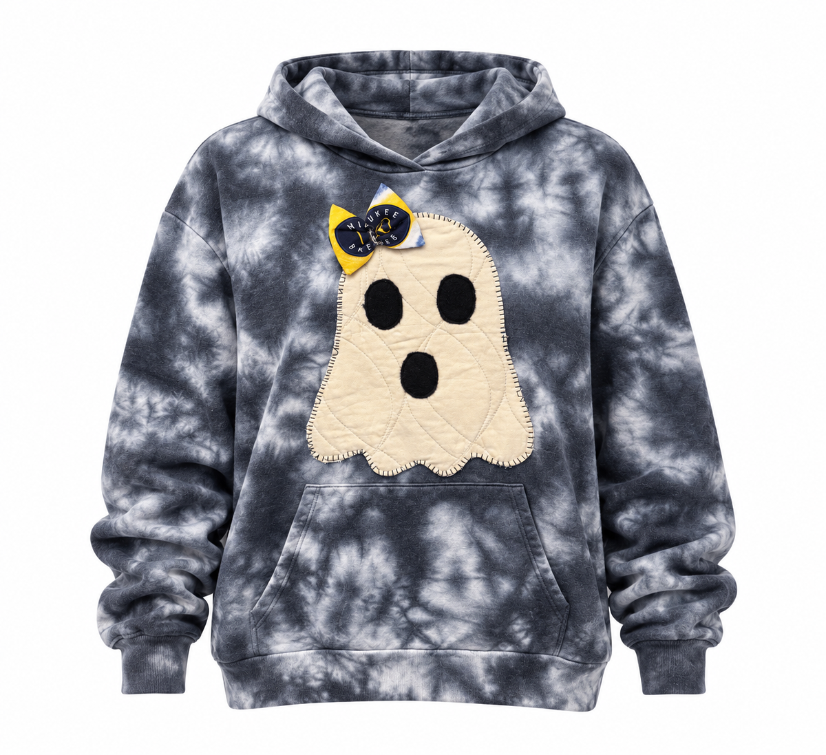 Boo Crew Brewers Hoodie – Upcycled Tie-Dye Sweatshirt Size Large