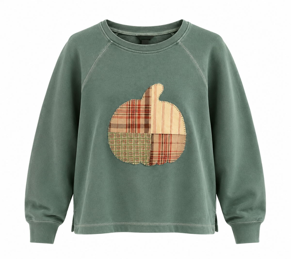 Patchy Pumpkin Upcycled Sweatshirt – Eddie Bauer – Medium