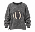 Midnight Pumpkin Patch – Upcycled Quilted Pumpkin Sweatshirt Large