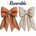 Reversible Oversized Fabric Bows - Stripes & Mushrooms