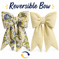 Reversible Oversized Fabric Bows - Yellow Meadow
