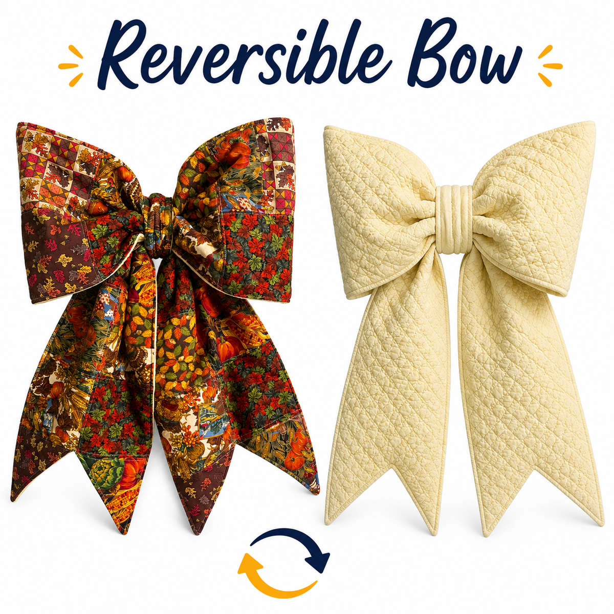 Reversible Oversized Fabric Bows - Feeling Thankful
