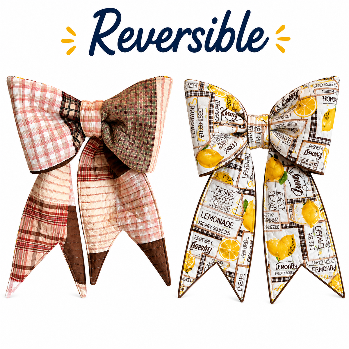 Reversible Oversized Fabric Bows - Falling for Summer