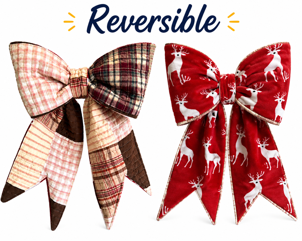 Reversible Oversized Fabric Bows - Oh Deer!