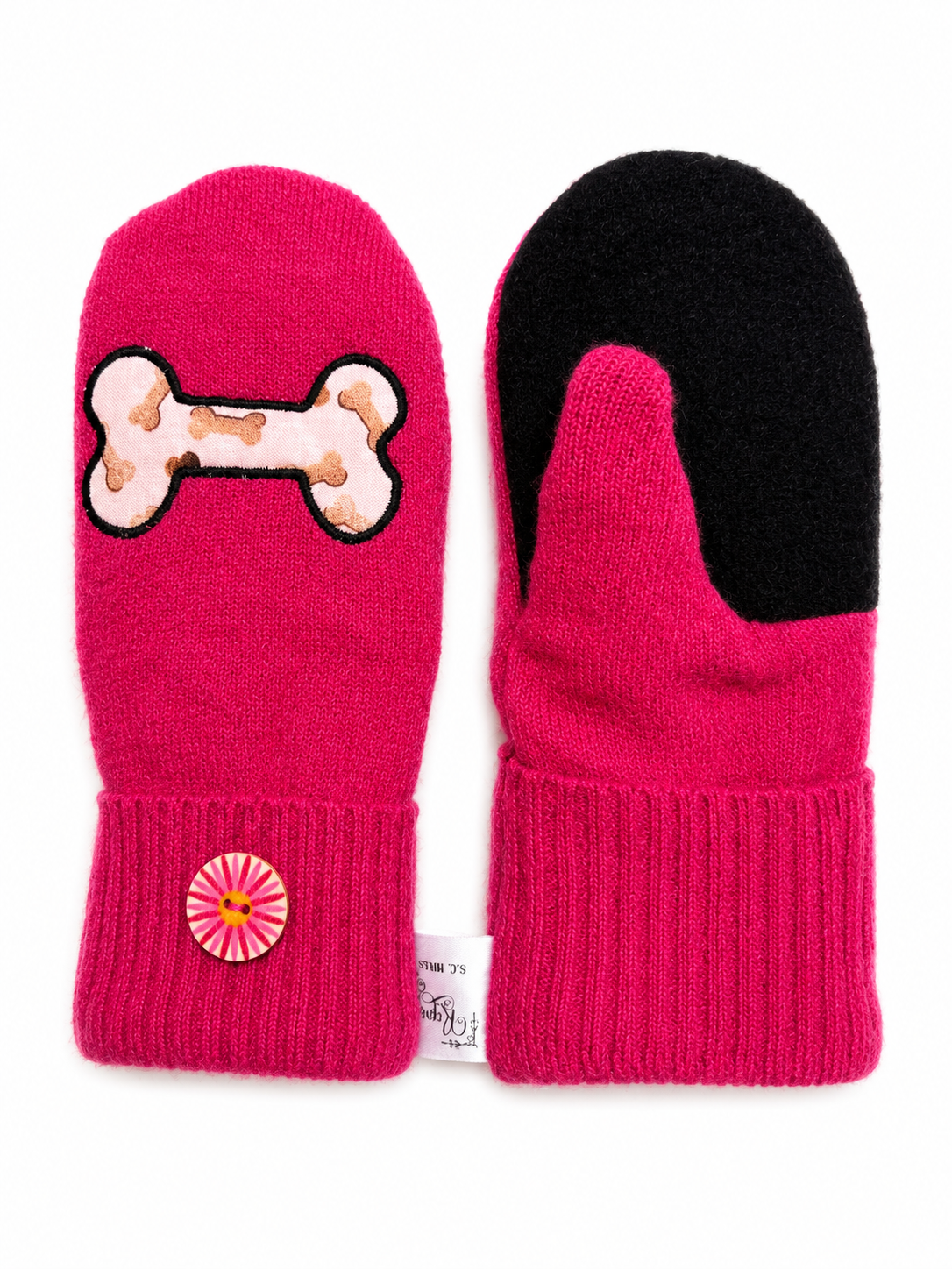 Wool Mittens - Throw Me A Bone