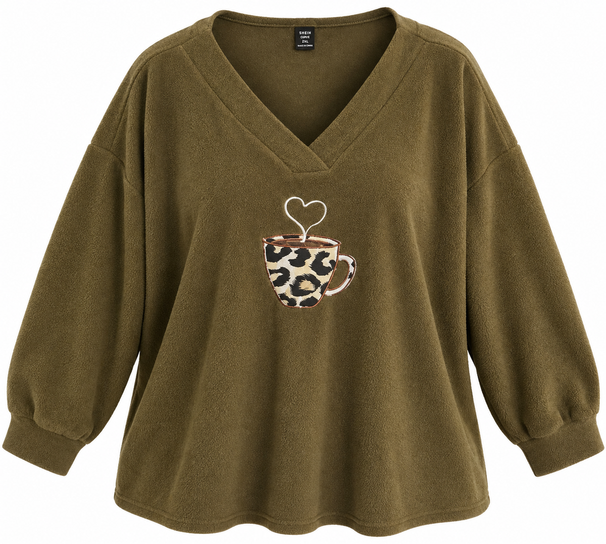 Love You a Latte – Leopard Coffee Fleece Size 2XL