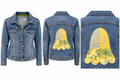 Upcycled Merona Denim Jacket with Vintage Quilt Ghost Appliqué – Size Large