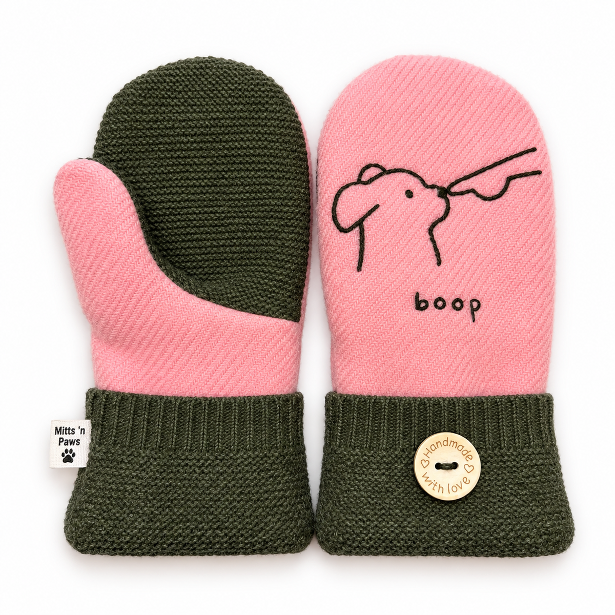 Pretty in Pink Boop Wool Mittens Adult Medium