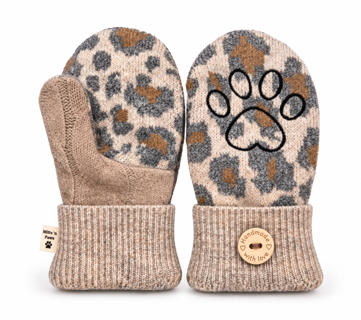 Paws Gone Wild Leopard Mittens – Adult Medium