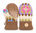 Vintage Granny Square Wool Mittens – Adult Medium