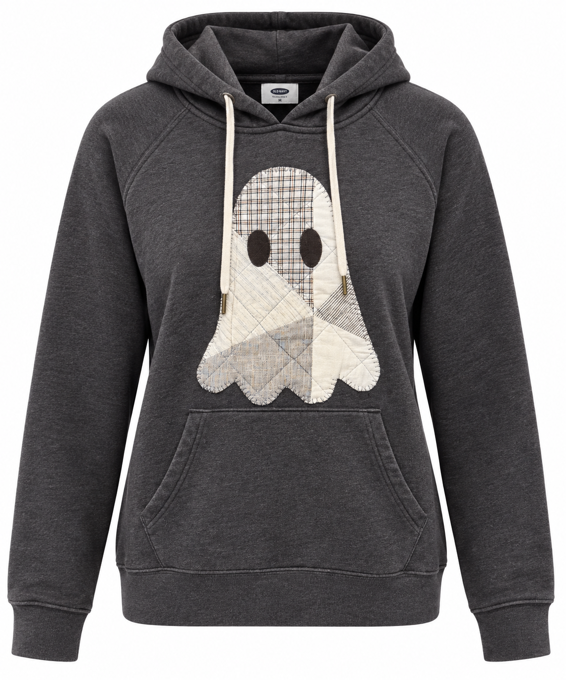Old Navy Patchwork Ghost Hoodie – Size Medium