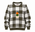 Pumpkin Patch Plaid – Upcycled Embroidered Sweatshirt Small
