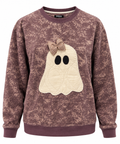 RSQ Deep Dusty Mauve/Plum with Cream Ghost Appliqué Sweatshirt – Size Large